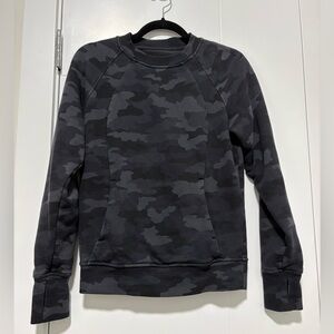 lululemon athletica Women's Dark Gray Camo Crewneck Sweater